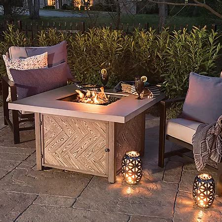 Elementi Outdoor Fire Pit 45,000 BTU 42-Inch Length Natural Gas Fire Table Patio Fireplace with Lava Rocks and Fire Bowl Cover, Manchester Series (L42 x W39 x H17 inch) (Classic Grey) No reviews. . Members mark 42 round gas fire table